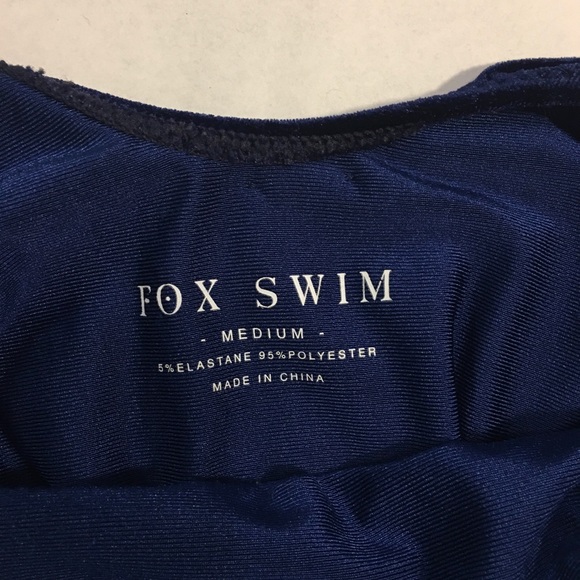 Fox Swim navy blue velvet one piece swimsuit M - Picture 6 of 8